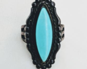 Turquoise Ring with Sterling Setting, circa 1978