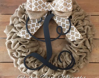 Front Door Wreath | Burlap Wreath | Summer Wreath | Rustic Wreath | Farmhouse Wreath | Housewarming Gift