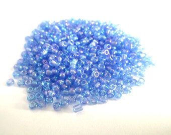 10 grams of seed beads purple blue 2mm (about 800 beads)