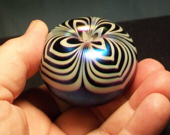 Terry Crider Pulled Feather Blown Glass Paperweight
