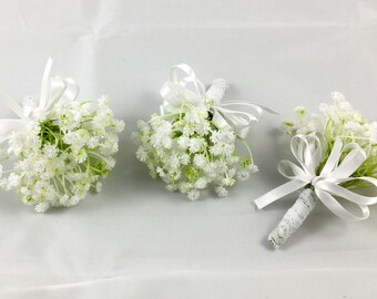 Artificial Baby Breath Buttonhole