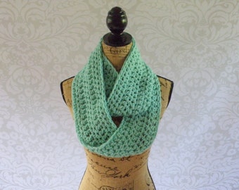 Infinity Scarf Crochet Knit Winter Ocean Sea Green Mint Women's Accessories Eternity Fall Winter