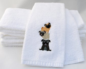 Pug lover, pug towel, pug gift, pug lover gift, pet gift for him, pet gift for her, dog towel, dog tea towel, housewarming gift