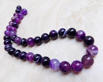 Purple Stripe Agate beads