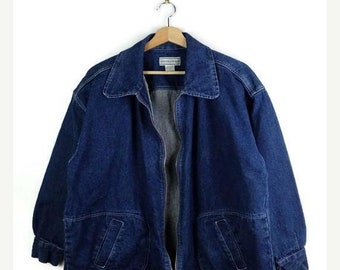 ON SALE Vintage Denim Zip up Jacket from 90's/Oversized