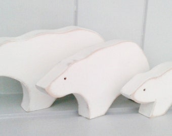 Wooden Polar Bear Set