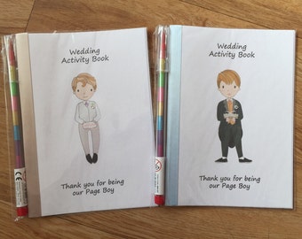 A6 Children's Kids Wedding Activity Pack, Colouring Book, Favour, PAGE BOY Design