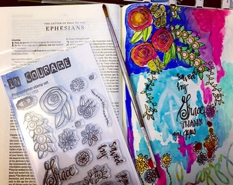 Beautiful Bible Journaling Polymer Stamp Set Grace