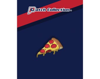 Slice of Pepperoni Cheese Pizza Emoji Food Meme Iron On Sew On Applique Embroidered Patch