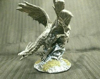 Fully Painted Dungeons and Dragons Silver Dragon