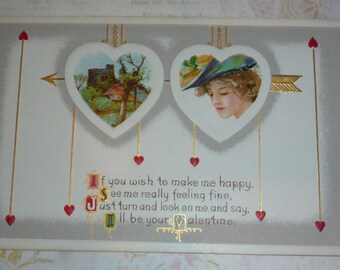 I"ll Be your Valentine Antique Postcard