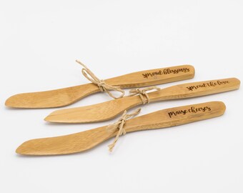 Engraved Butter Knife - Cheese Spreader - Custom Wood Spreader - Holiday Party - Wine and Cheese - Spreading Knife - Appetizer Utensil