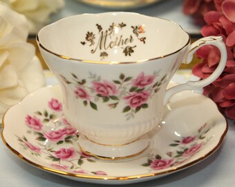 Royal Albert Bone China Teacup and Saucer Set. "Mother"