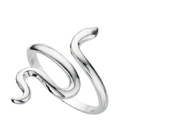 Snake Adjustable Solid Silver Ring, Adjustable to all sizes, Sterling Silver 925, Modern Jewellery, Gift, Womens Jewellery, Minimalist