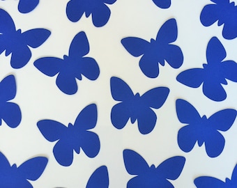 100 Blue Butterfly Die Cuts (3" wide), Paper Butterflies, Butterfly Wish Tag, Blue Butterfly Tags, Butterfly Wedding Decor, Baby Boy Shower