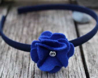Classic felt flower hairband (headband, alice band) - 48 colours available