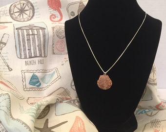 Calico Scallop Natural Seashell Necklace