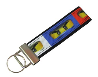 Personalized Fabric Key Chain / Key Fob Ninja With Optional Initials