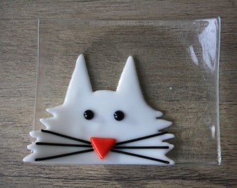 Soap Dish / Spoon Rest - White Cat - Discounted