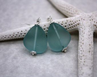 Aqua Blue Sea Glass Earrings Seaglass Earrings Sea Glass Jewelry Beach Glass Earrings Beach Glass Jewelry Beach Jewelry Seaglass Jewelry 070