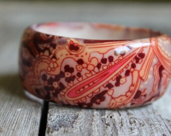 Vintage 1960's Lucite Bangle Bracelet, Vintage Mid Century Lucite Bracelet, Free Shipping