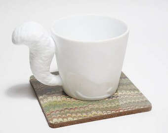 Coasters / coaster / beermats small green combed