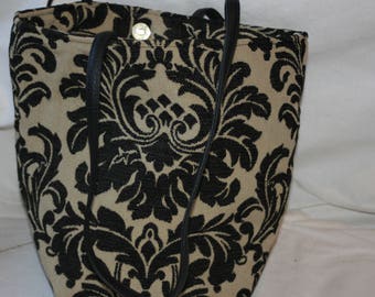 Handbag, tapestry bag, black handbag