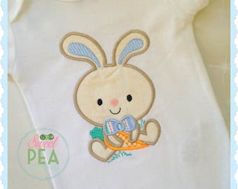 Boys Easter Shirt - Personalized Easter Bunny Shirt - Baby Bunny Shirt - Baby Bodysuit - Easter Bunny - Carrot Shirt - Embroidered Shirt