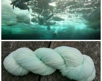 Hand Dyed Yarn, Merino, Nylon, Perfect for Those Special Socks, Shawls and Other Lightweight Accessories - Sea Ice