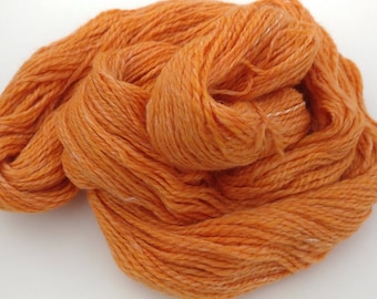 Handspun merino, tussah silk yarn - "Orange Creamsickle" - 2 ply worsted weight