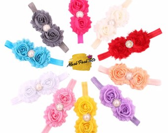 Pearl rhinestone flower headband/ Alice band/Flower headbands/Flower girl/ baby headband/wedding accessories/ Flower girl
