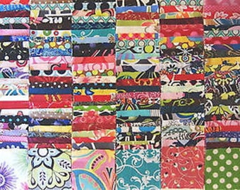 200 Assorted pre cut charm pack 2.5" squares 100% cotton fabric quilt scrap