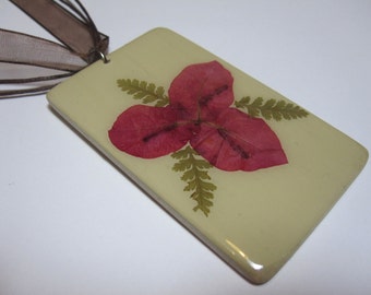 Dried pressed flower necklace pressed flower pendant pressed flower jewelry resin wooden necklace