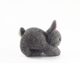 Fluffy Tailed Bunny Rabbit, ecofriendly stuffed toy, all natural toy, waldorf bunny, waldorf rabbit, toy stuffed bunny, small stuffed toy,