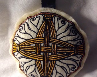 Embroidered Brigid's Cross Stuffie or Ornament