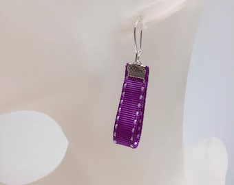 Neon Purple Ribbon earrings