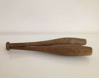 Pair of Vintage Wooden Indian Clubs - Soviet Juggling Clubs - Vintage Gymnastic Equipment - Juggling Pins - Exercise Workout Pins