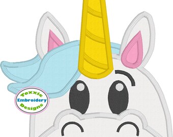Unicorn Peeker Applique Design