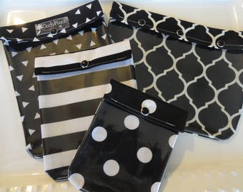 Black and White Assortment Clear Pouch 4 Piece Set Travel Totes First Aid Kits Medical Supplies Baby Jujube Fawn Diaper Bag Purse Organizers