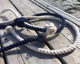 Tied the Knot Wedding Ceremony Rope, 5ft Navy Blue, 5ft Cream, Cream Rope, Cotton Rope, 3ft available, Unity Ceremony, Wedding Rope