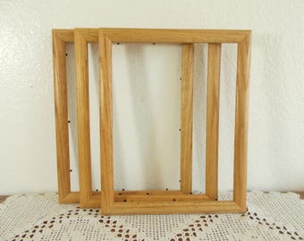 Vintage Solid Wood Picture Frame 10 x 13 Photo Decoration Mid Century Man Cave Natural Country Western Home Decor Gift Him Her