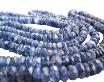 Kyanite Beads, Faceted Rondelles, Blue Kyanite Rondelles, SKU 3274A