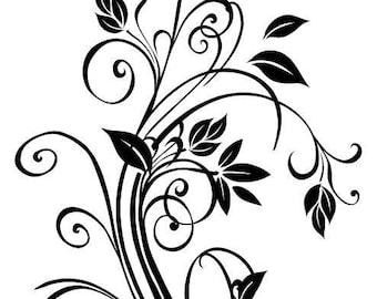 DECORATIVE FLORAL wall decal for home