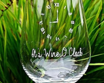 Personalised Engraved Wine Glass - It's Wine O'clock