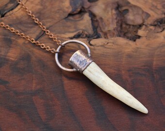 Real antler necklace, electroformed antler, deer antler necklace