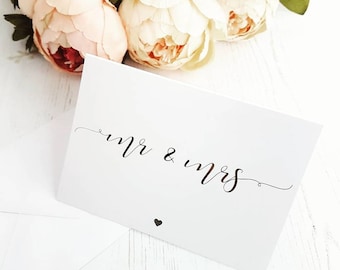 Mr And Mrs Silver Foil Wedding Card