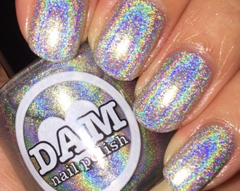 Holographic Nail Polish - Holo Nail Polish - Silver Nail Polish - Fingernail Polish - Indie Nail Polish - 5 Free Nail Polish