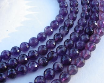 15 natural 6 mm with hole 1 mm purple amethyst beads
