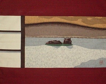 Japanese Art Masao Ido 'Ryoanji' Furoshiki Japanese Fabric Cotton 48cm w/Free Insured Shipping