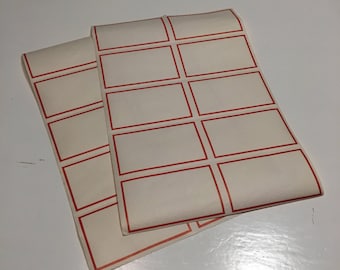 Vintage 2 sheets of red gummed labels